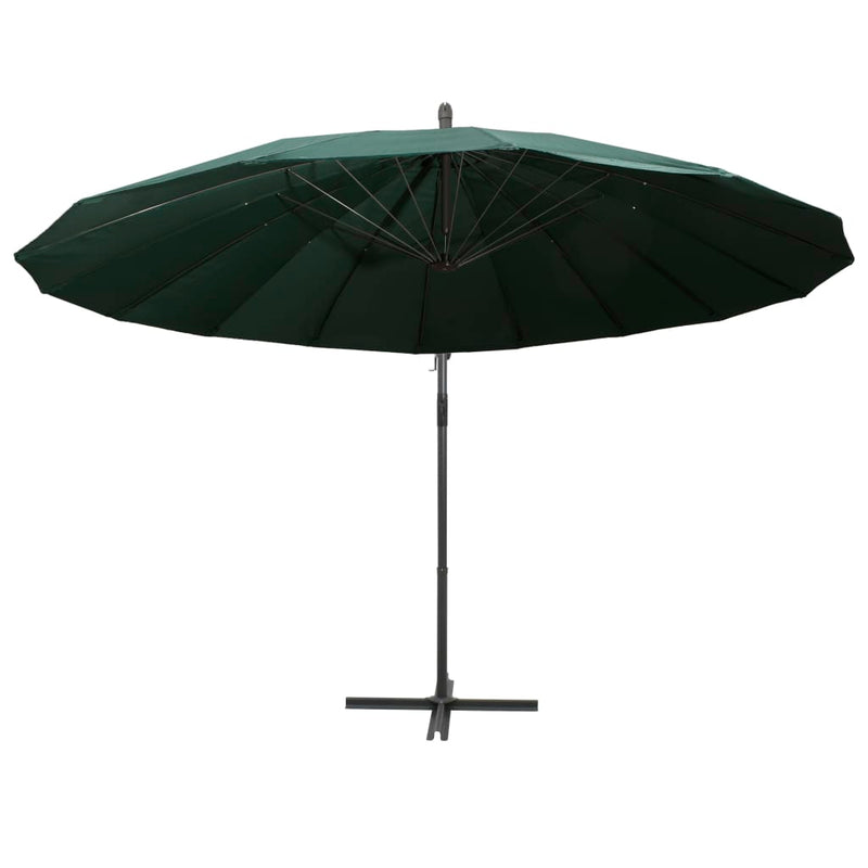 Cargue la imagen en el visor de la galería, Vidaxl zweefparasol met aluminium paal 3 m groen
