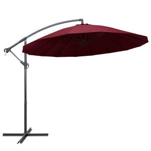 Vidaxl zweefparasol met aluminium paal 3 m bordeauxrood