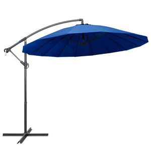 Vidaxl zweefparasol met aluminium paal 3 m blauw
