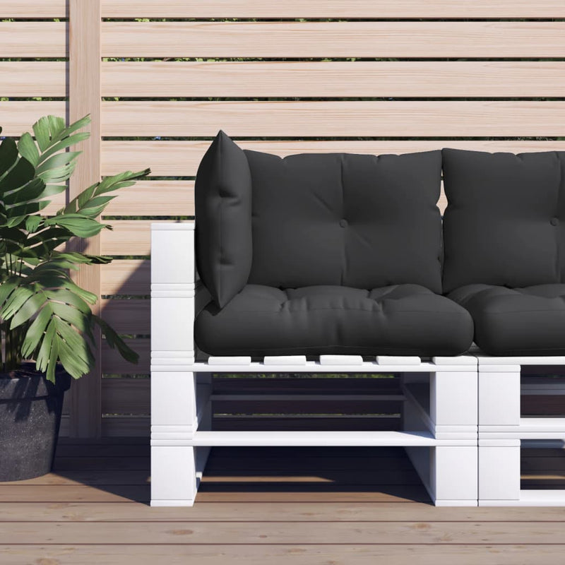 Load image into Gallery viewer, Vidaxl palletkussens 3 st stof zwart
