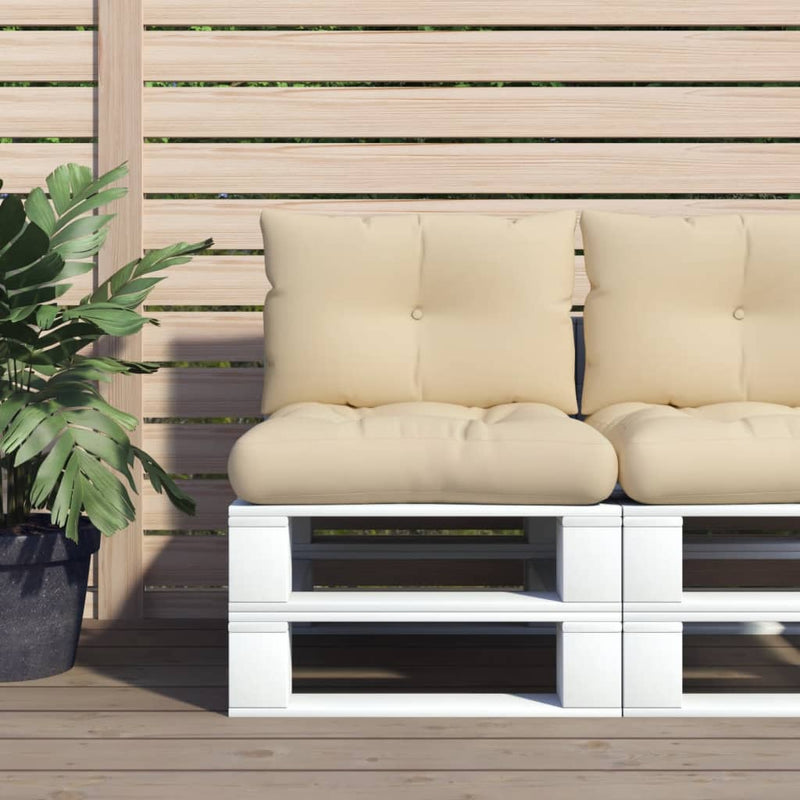 Load image into Gallery viewer, VidaXL Palletkussens 2 st stof beige
