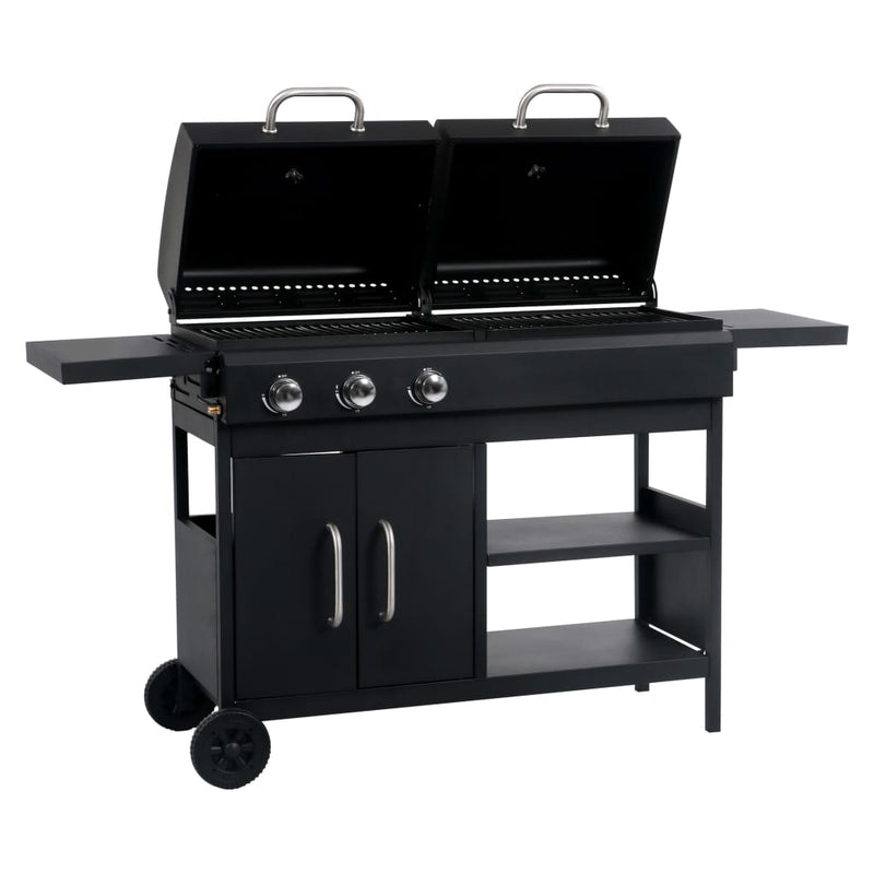 Load image into Gallery viewer, VidaXL Gas- houtskoolbarbecue met 3 branders
