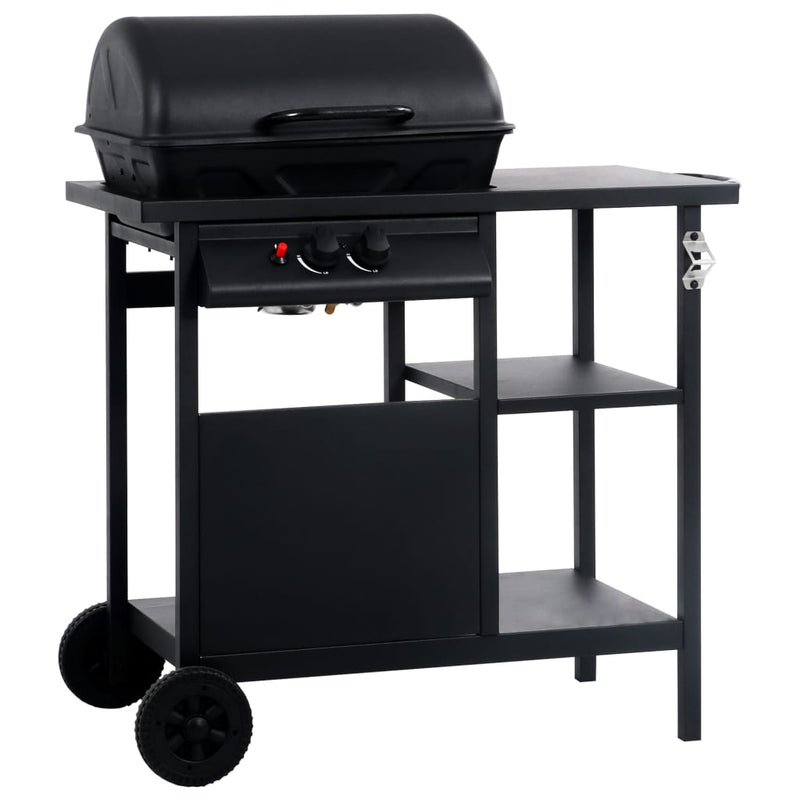 Load image into Gallery viewer, Vidaxl gasbarbecue met 3-laags zijtafel zwart
