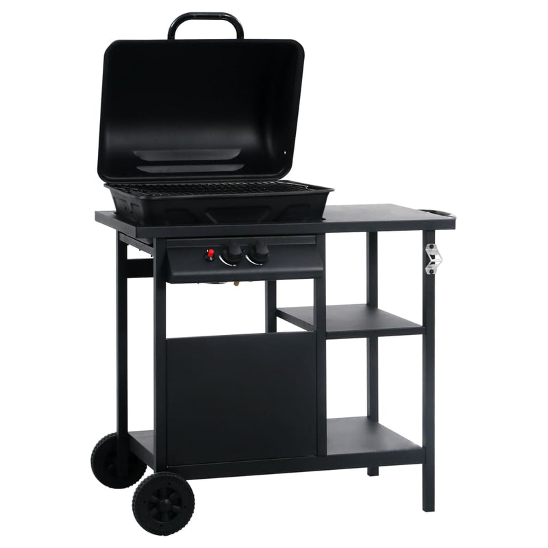 Load image into Gallery viewer, Vidaxl gasbarbecue met 3-laags zijtafel zwart
