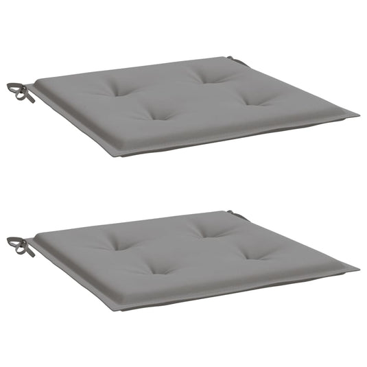 Vidaxl tuinstoelkussens 2 st 50x50x4 cm stof grijs