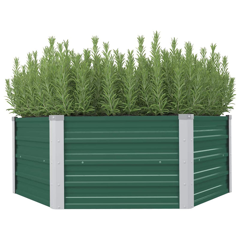 Load image into Gallery viewer, Vidaxl plantenbak verhoogd 129x129x46 cm gegalvaniseerd staal groen
