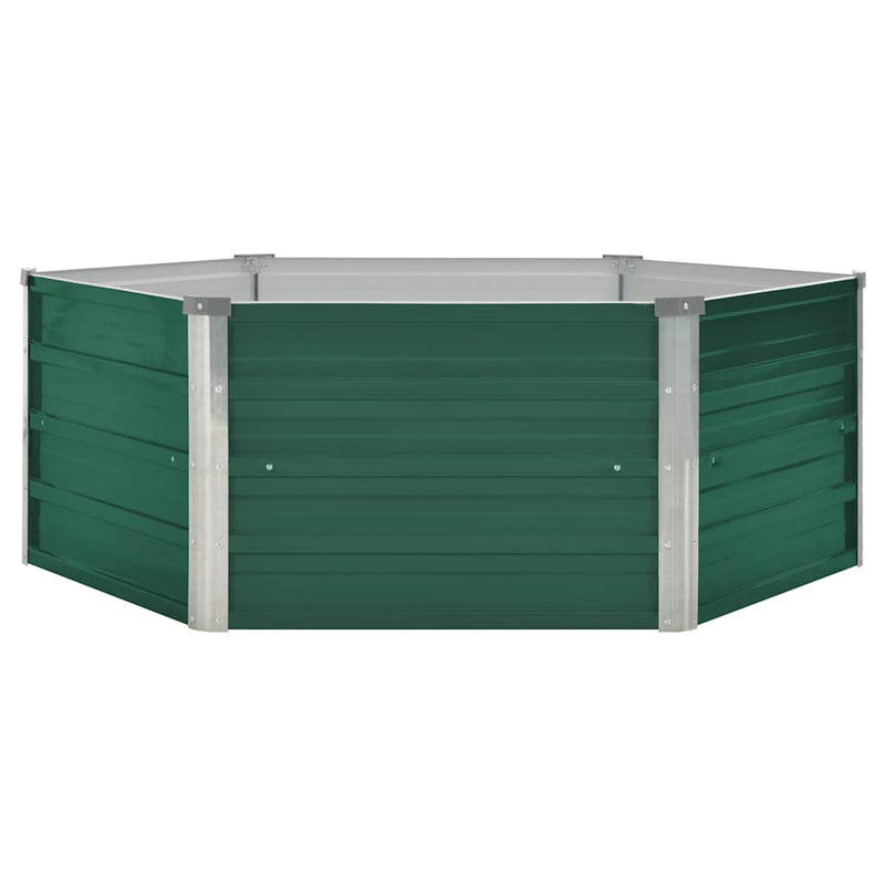 Load image into Gallery viewer, Vidaxl plantenbak verhoogd 129x129x46 cm gegalvaniseerd staal groen
