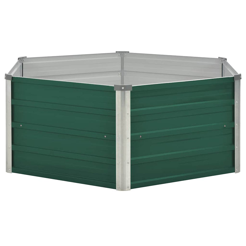 Load image into Gallery viewer, Vidaxl plantenbak verhoogd 129x129x46 cm gegalvaniseerd staal groen
