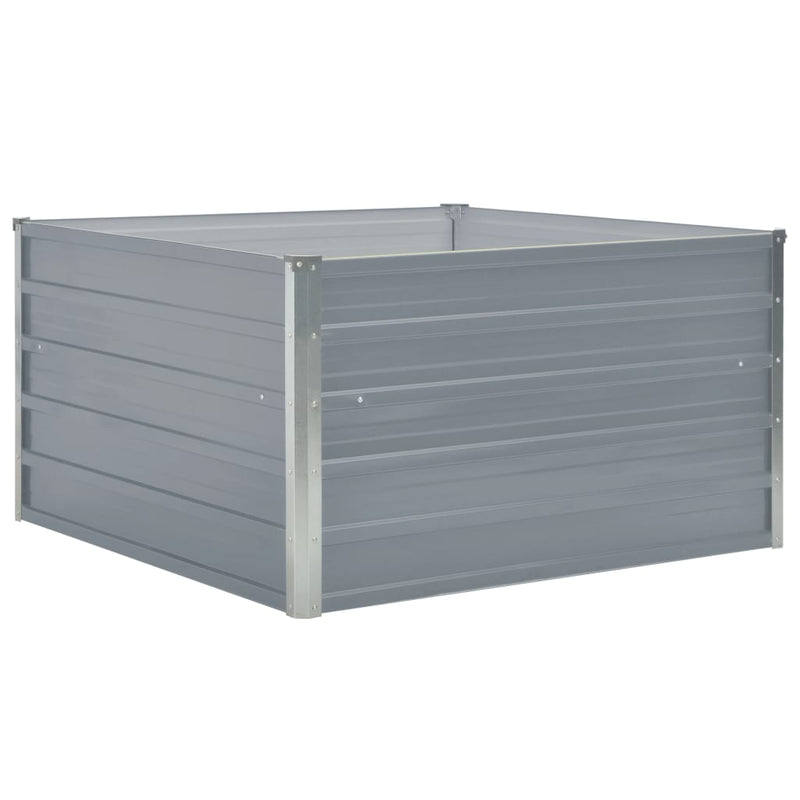 Load image into Gallery viewer, Vidaxl plantenbak verhoogd 100x100x45 cm gegalvaniseerd staal grijs
