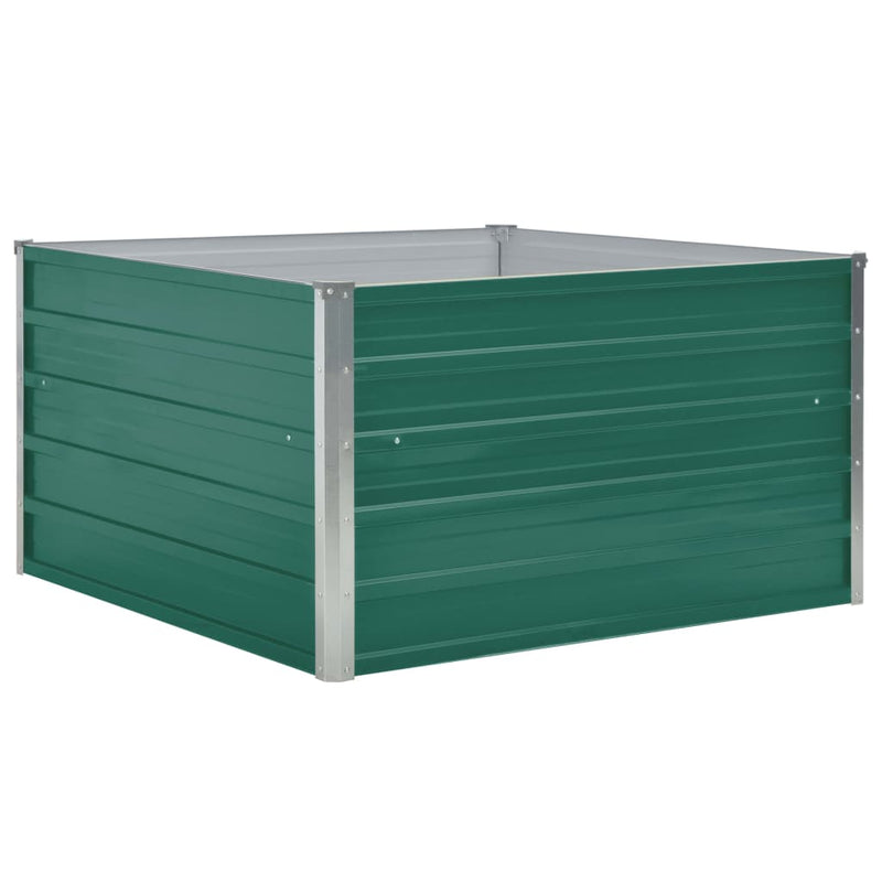 Load image into Gallery viewer, Vidaxl plantenbak verhoogd 100x100x45 cm gegalvaniseerd staal groen
