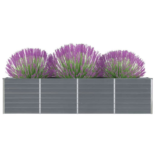 Vidaxl plantenbak verhoogd 320x40x77 cm gegalvaniseerd staal grijs