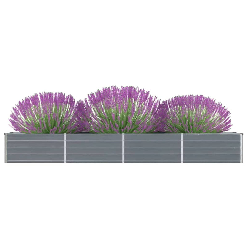 Load image into Gallery viewer, Vidaxl plantenbak verhoogd 320x40x45 cm gegalvaniseerd staal grijs
