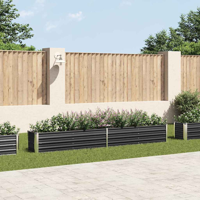 Load image into Gallery viewer, Vidaxl plantenbak verhoogd 320x40x45 cm gegalvaniseerd staal antraciet
