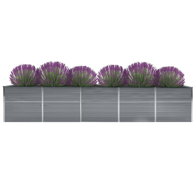Load image into Gallery viewer, Vidaxl plantenbak verhoogd 400x80x45 cm gegalvaniseerd staal grijs
