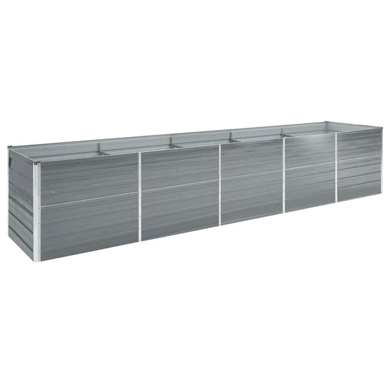 Load image into Gallery viewer, Vidaxl plantenbak verhoogd 400x80x77 cm gegalvaniseerd staal grijs

