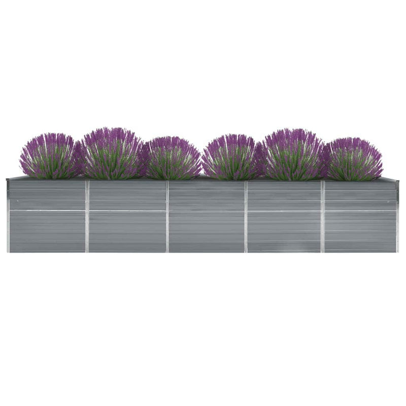 Load image into Gallery viewer, Vidaxl plantenbak verhoogd 400x80x77 cm gegalvaniseerd staal grijs
