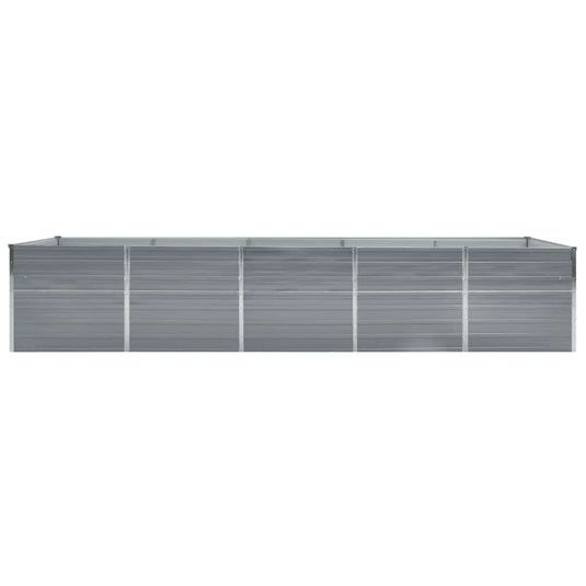 Vidaxl plantenbak verhoogd 400x80x77 cm gegalvaniseerd staal grijs