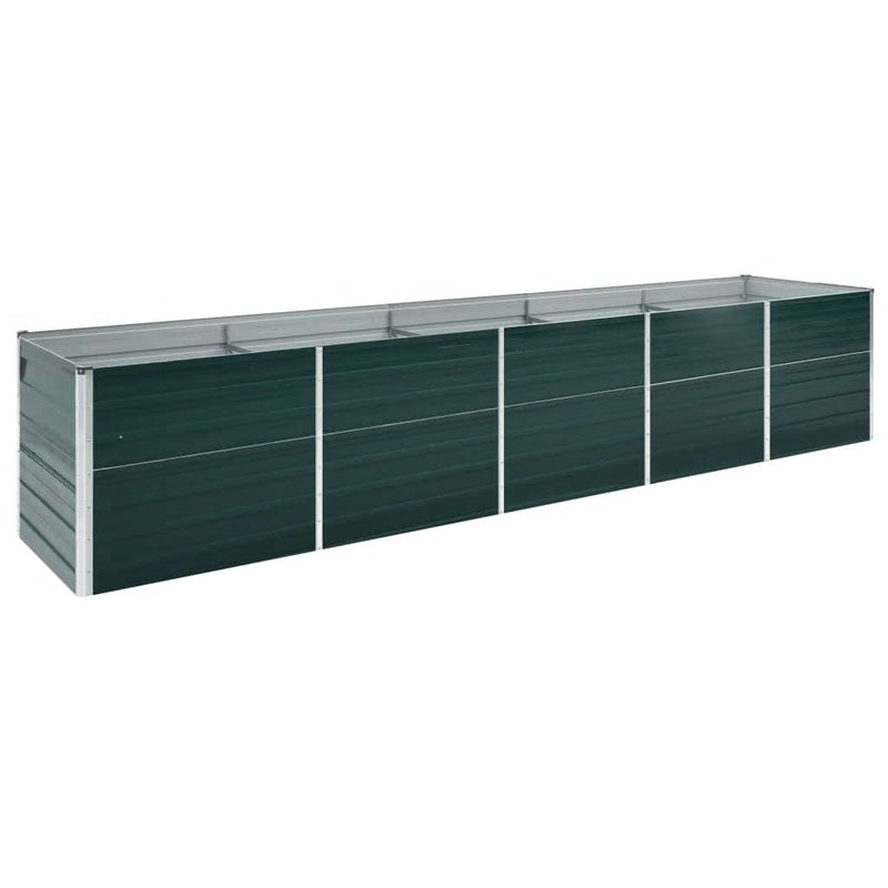 Load image into Gallery viewer, Vidaxl plantenbak verhoogd 400x80x77 cm gegalvaniseerd staal groen
