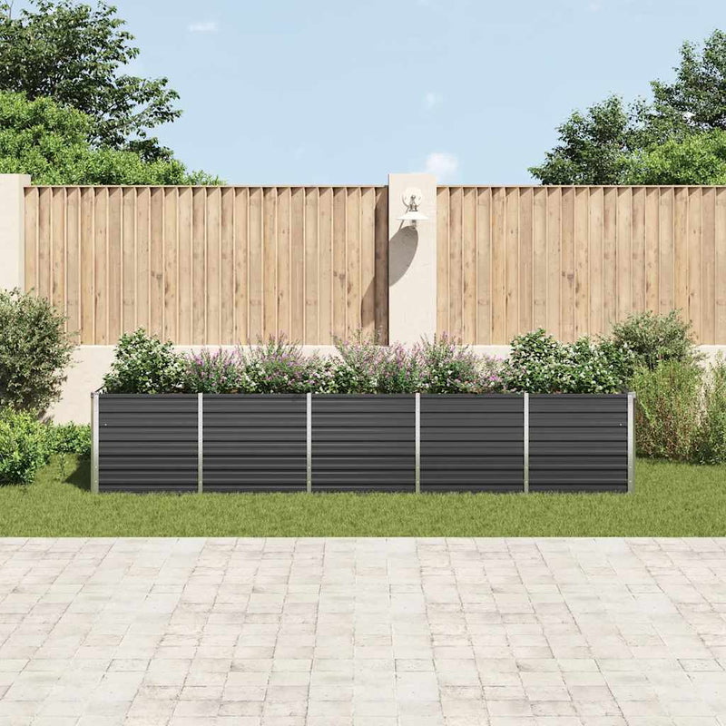 Load image into Gallery viewer, Vidaxl plantenbak verhoogd 400x80x77 cm gegalvaniseerd staal antraciet
