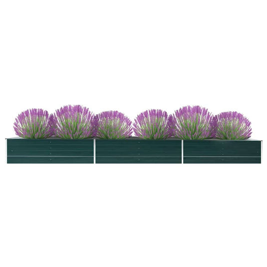 Vidaxl plantenbak verhoogd 480x80x45 cm gegalvaniseerd staal groen