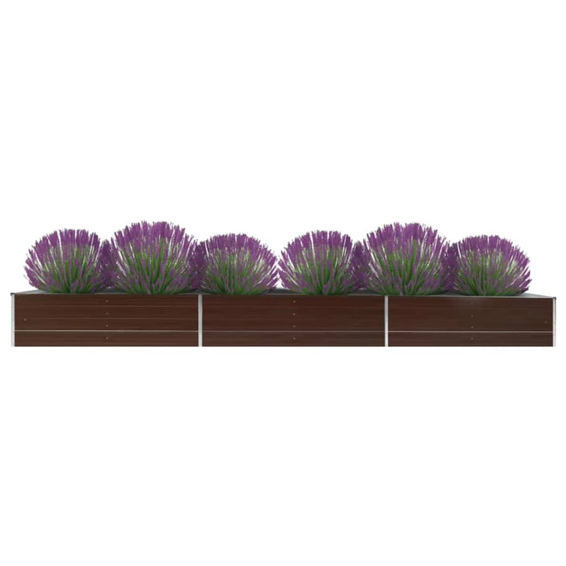 Afbeelding laden in galerijviewer, Vidaxl plantenbak verhoogd 480x80x45 cm gegalvaniseerd staal bruin
