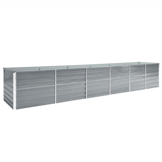Vidaxl plantenbak verhoogd 480x80x77 cm gegalvaniseerd staal grijs