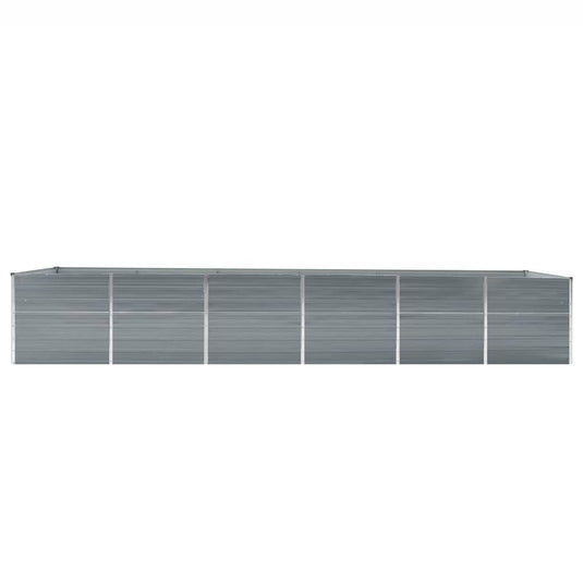 Vidaxl plantenbak verhoogd 480x80x77 cm gegalvaniseerd staal grijs
