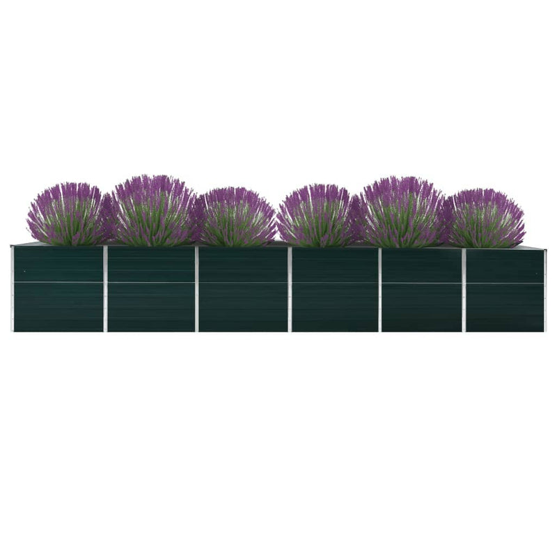Load image into Gallery viewer, Vidaxl plantenbak verhoogd 480x80x77 cm gegalvaniseerd staal groen
