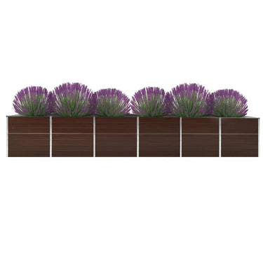 Vidaxl plantenbak verhoogd 480x80x77 cm gegalvaniseerd staal bruin