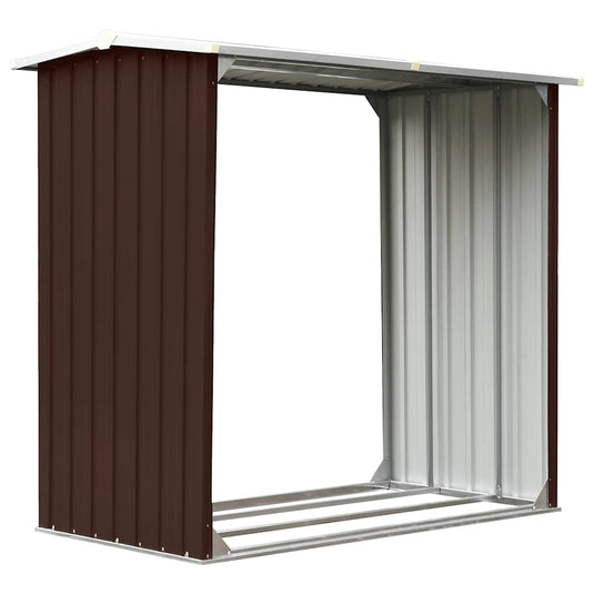 Vidaxl haardhoutschuur 172x91x154 cm gegalvaniseerd staal bruin