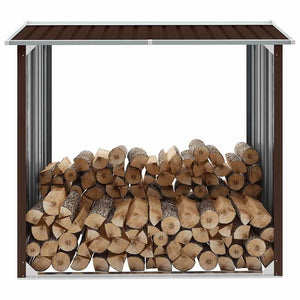 Vidaxl haardhoutschuur 172x91x154 cm gegalvaniseerd staal bruin