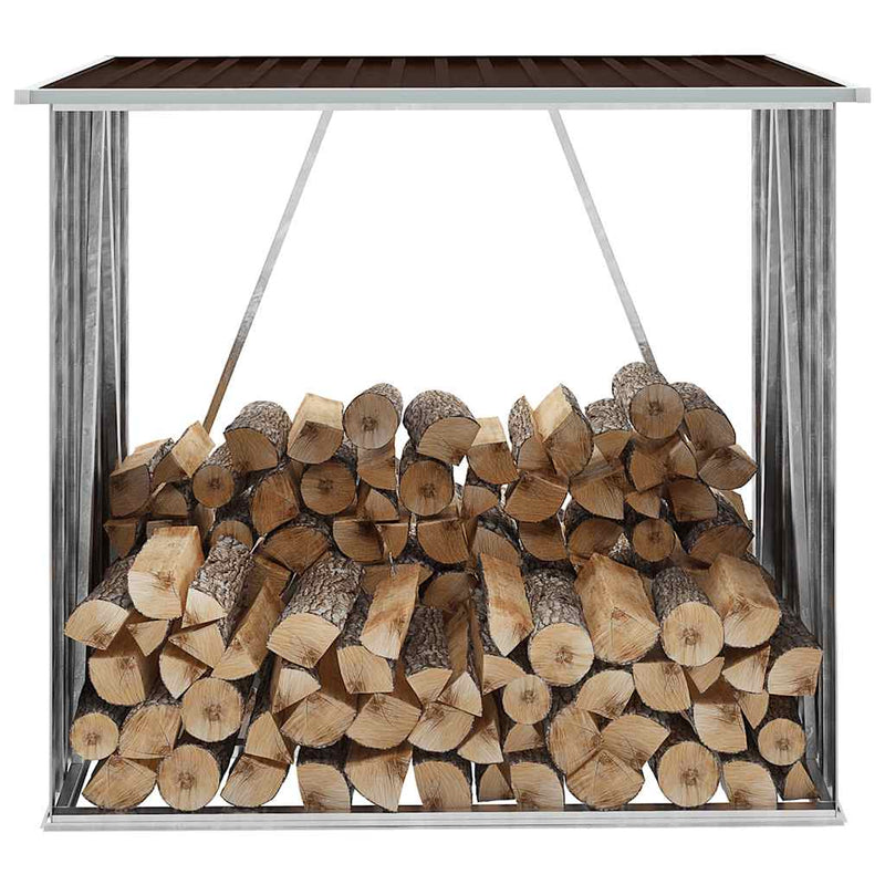 Load image into Gallery viewer, Vidaxl haardhoutschuur 163x83x154 cm gegalvaniseerd staal bruin
