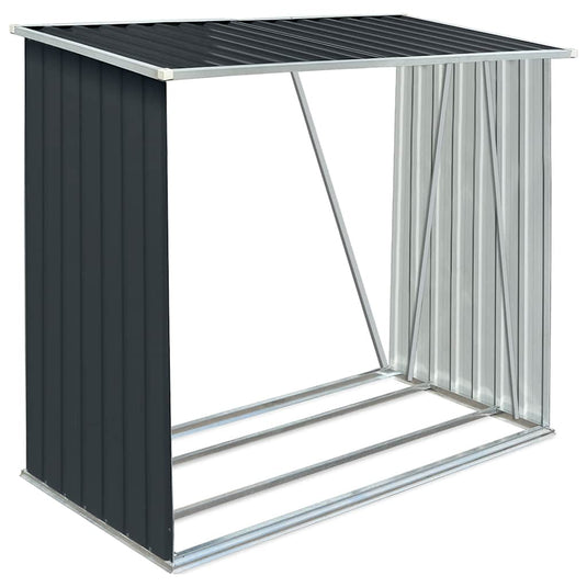 Vidaxl haardhoutschuur 163x83x154 cm gegalvaniseerd staal antraciet