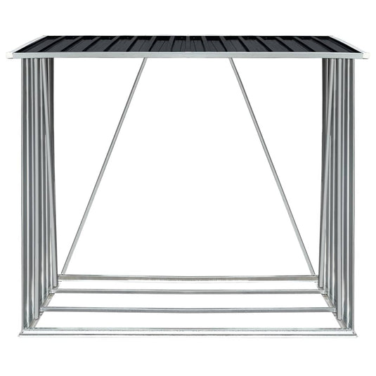 Vidaxl haardhoutschuur 163x83x154 cm gegalvaniseerd staal antraciet