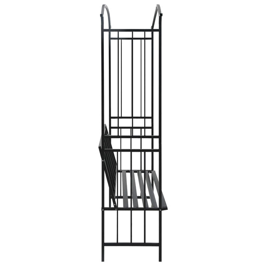 Vidaxl tuinboog met bank 128x50x207 cm ijzer zwart