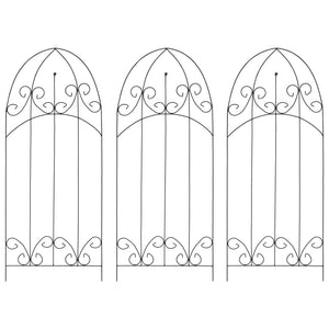 Vidaxl plantenklimrekken 3 st 40x100 cm ijzer zwart