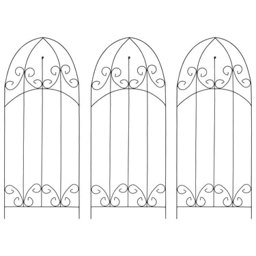 Vidaxl plantenklimrekken 3 st 40x100 cm ijzer zwart