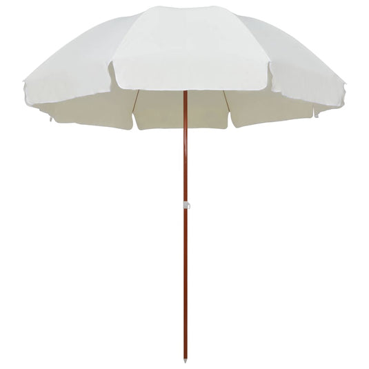Vidaxl parasol met stalen paal 300 cm zandkleurig