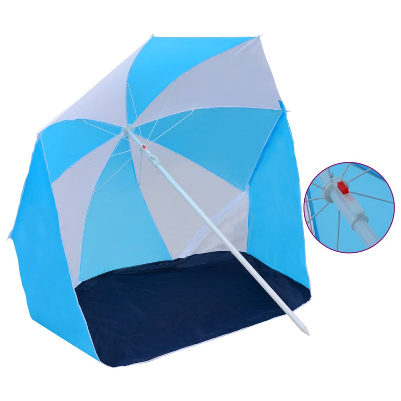 Load image into Gallery viewer, VidaXL Strandparasol -tent 180 cm stof blauw en wit

