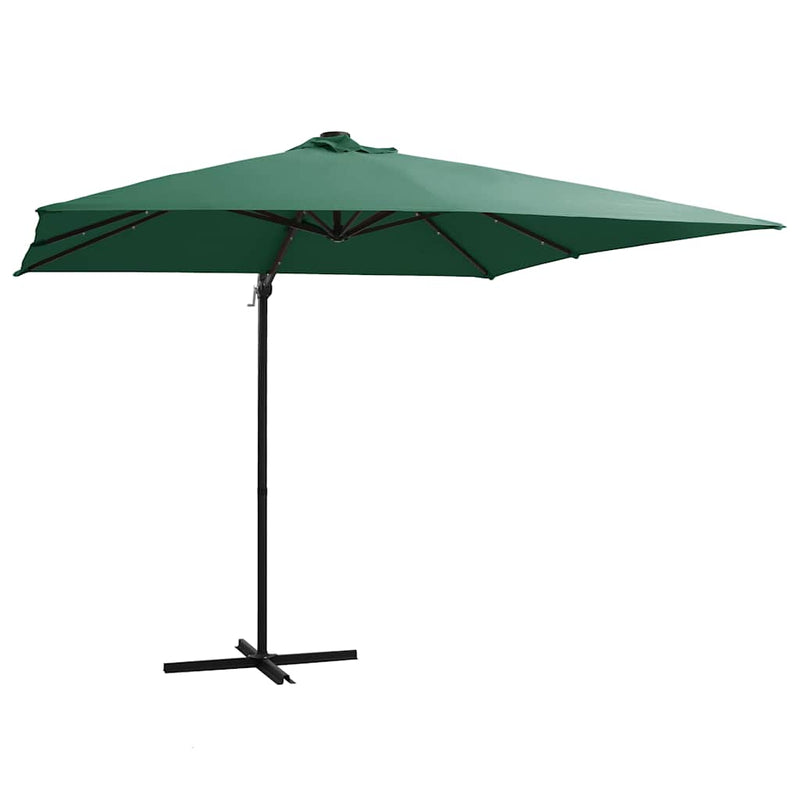 ギャラリービューアに画像をロードする, Vidaxl zweefparasol met led en stalen paal 250x250 cm groen
