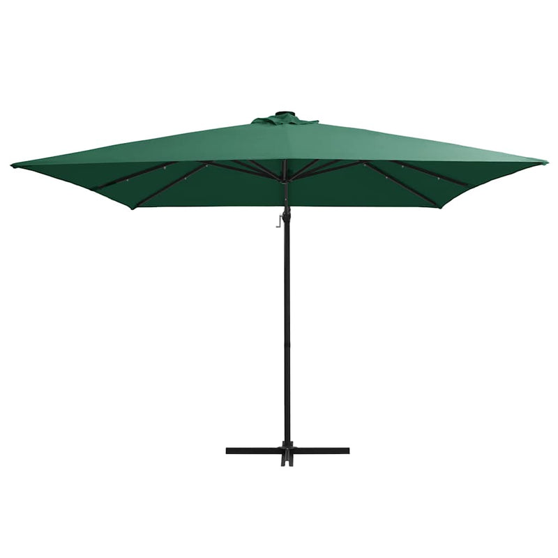ギャラリービューアに画像をロードする, Vidaxl zweefparasol met led en stalen paal 250x250 cm groen
