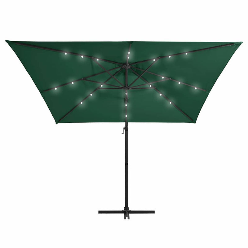 ギャラリービューアに画像をロードする, Vidaxl zweefparasol met led en stalen paal 250x250 cm groen
