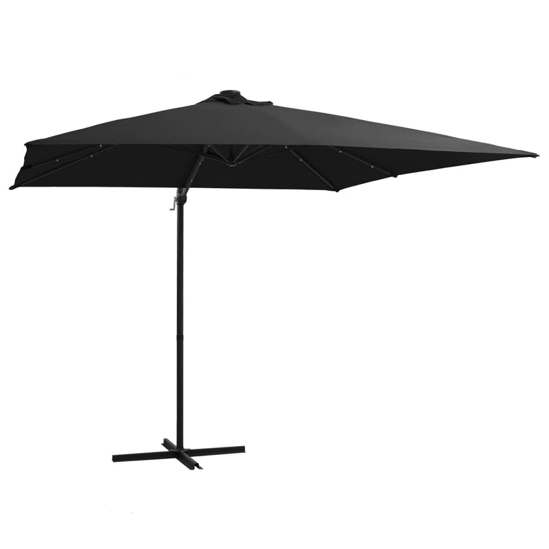 Load image into Gallery viewer, Vidaxl zweefparasol met led en stalen paal 250x250 cm zwart
