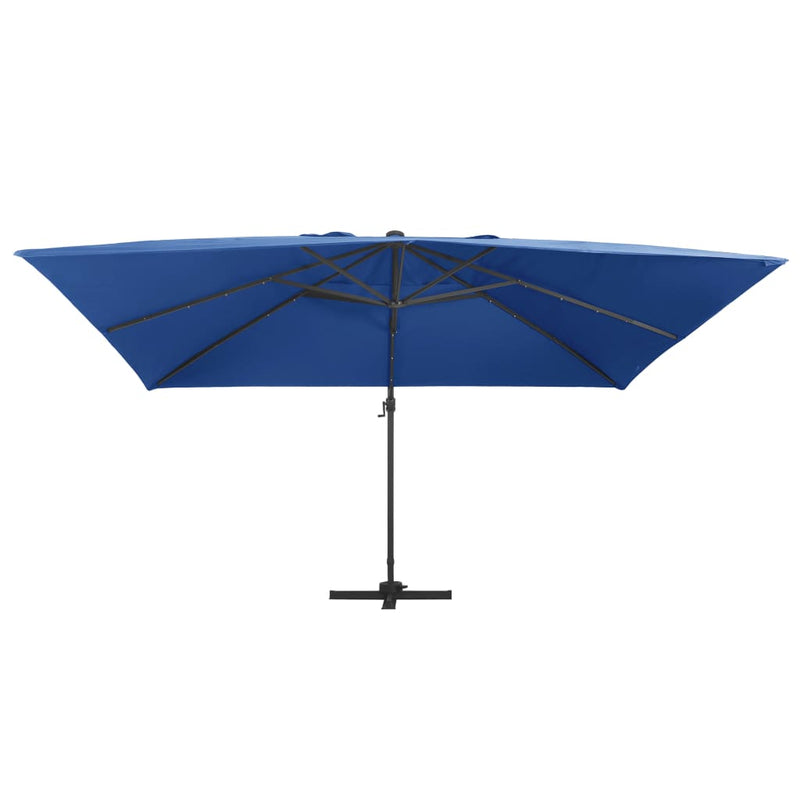 Load image into Gallery viewer, Vidaxl zweefparasol met led en aluminium paal 400x300 cm azuurblauw
