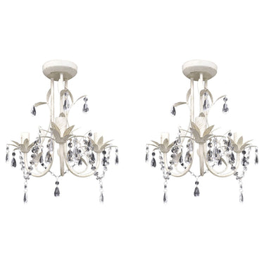Vidaxl kroonluchters kristal 2 st elegant wit