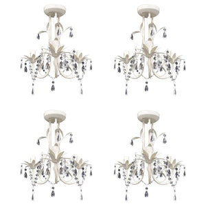 Vidaxl kroonluchters kristal 4 st elegant wit