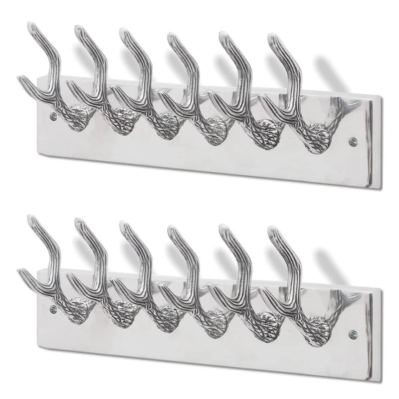 Load image into Gallery viewer, Vidaxl kapstokken 2 st aluminium zilverkleurig
