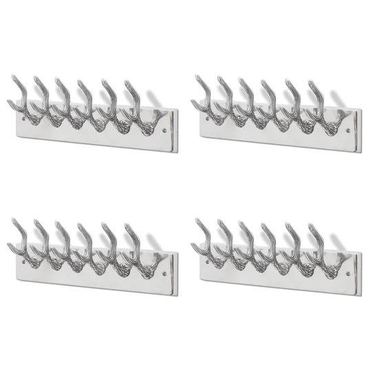 Vidaxl kapstokken 4 st aluminium zilverkleurig