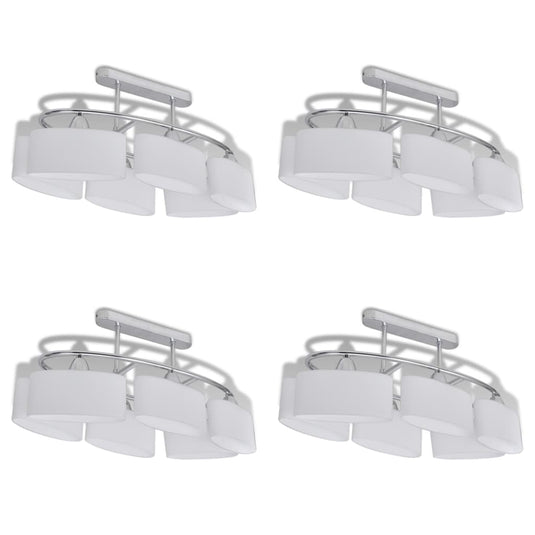 Vidaxl plafondlamp met ellipsvormige glazen kappen 4 st e14