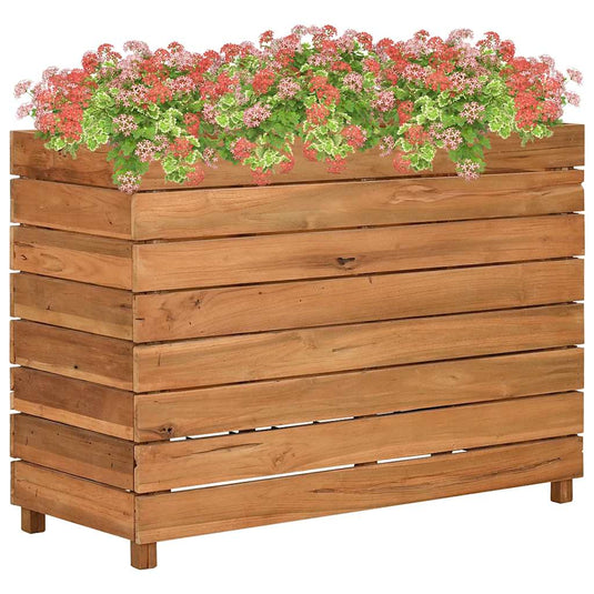 Vidaxl plantenbak verhoogd 100x40x72 cm gerecycled teakhout en staal